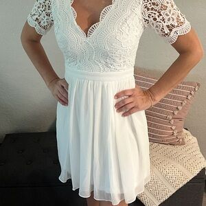 Lulu's White Lace Mini Dress